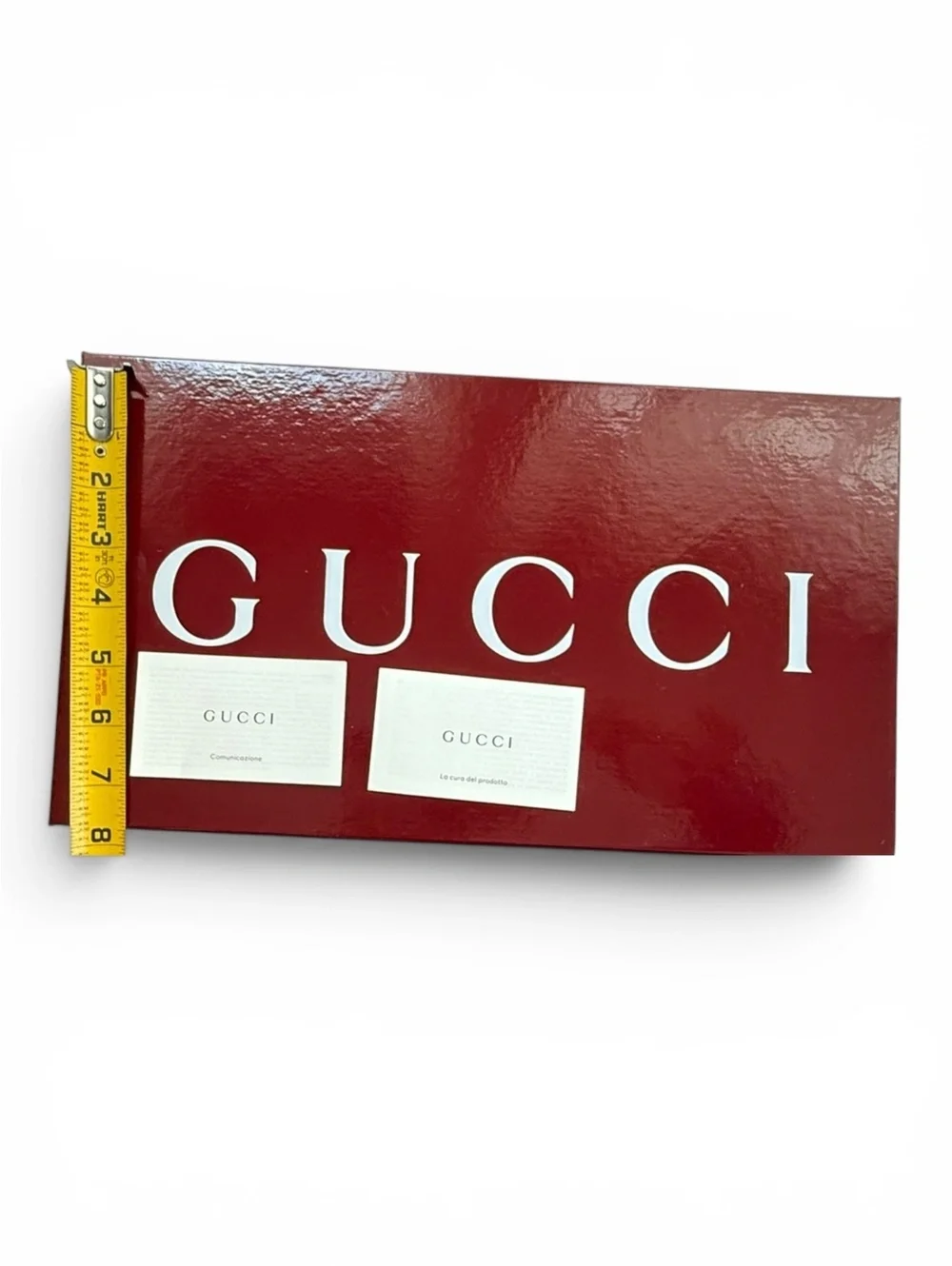 Authentic Gucci Burgundy Empty Shoe Storage Box With 2 Dust Bags Cards